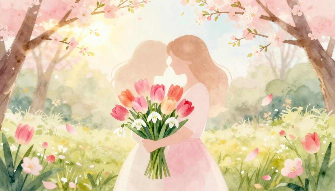 A heartwarming and tender watercolor illustration representi...