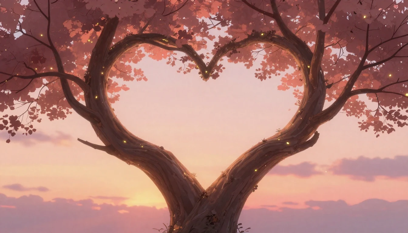 A soft and romantic illustration depicting two intertwining ...