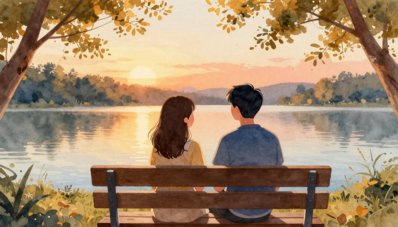 A heartwarming watercolor illustration showing two close fri...