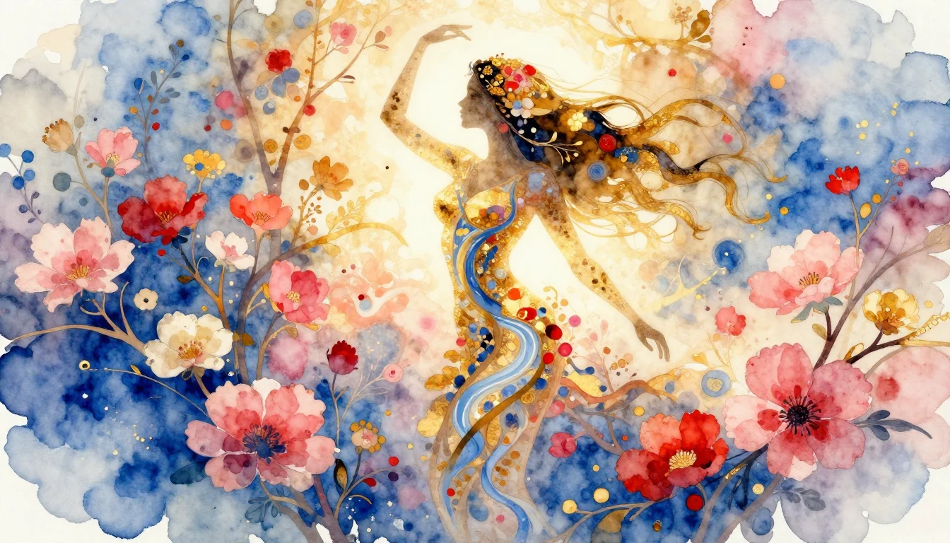 A beautiful watercolor illustration celebrating feminine ene...
