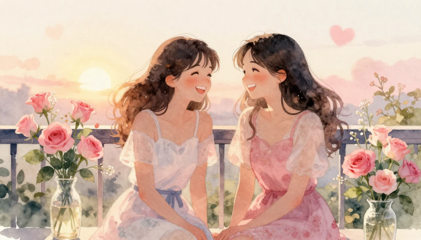 A beautiful and heartwarming watercolor illustration depicti...