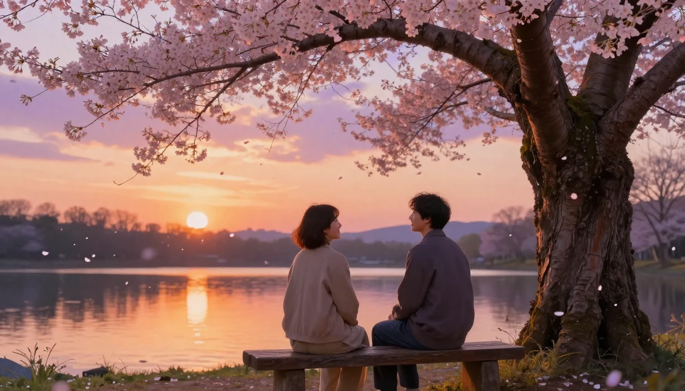 A serene and heartwarming scene featuring two close friends ...