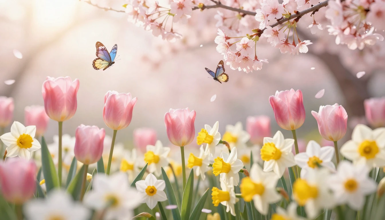 A beautiful, gentle spring scene celebrating femininity and ...