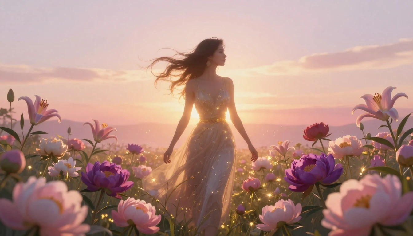 A beautiful and empowering scene featuring a silhouette of a...