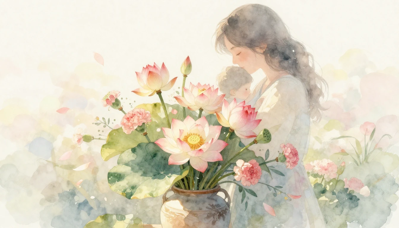 A heartwarming watercolor illustration symbolizing motherly ...