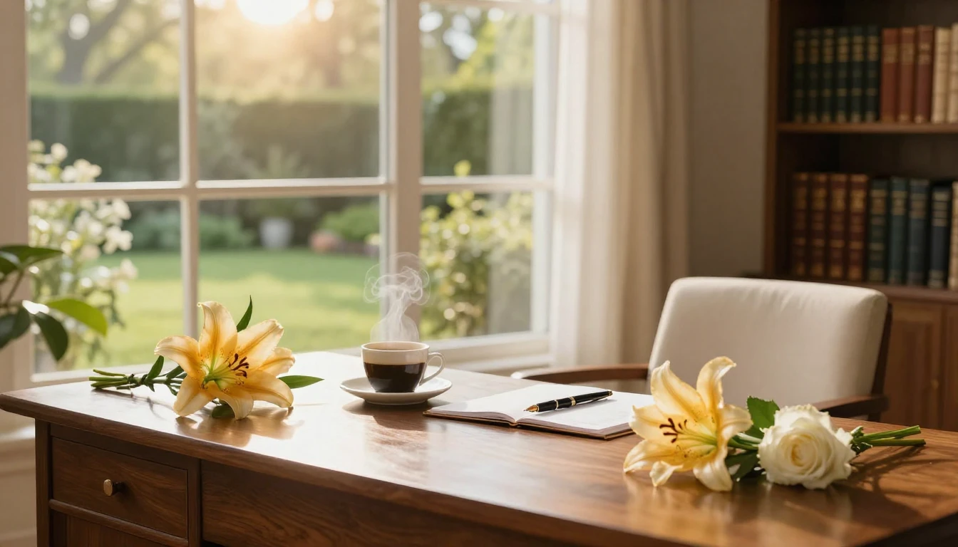 A serene and sophisticated scene representing a milestone ce...