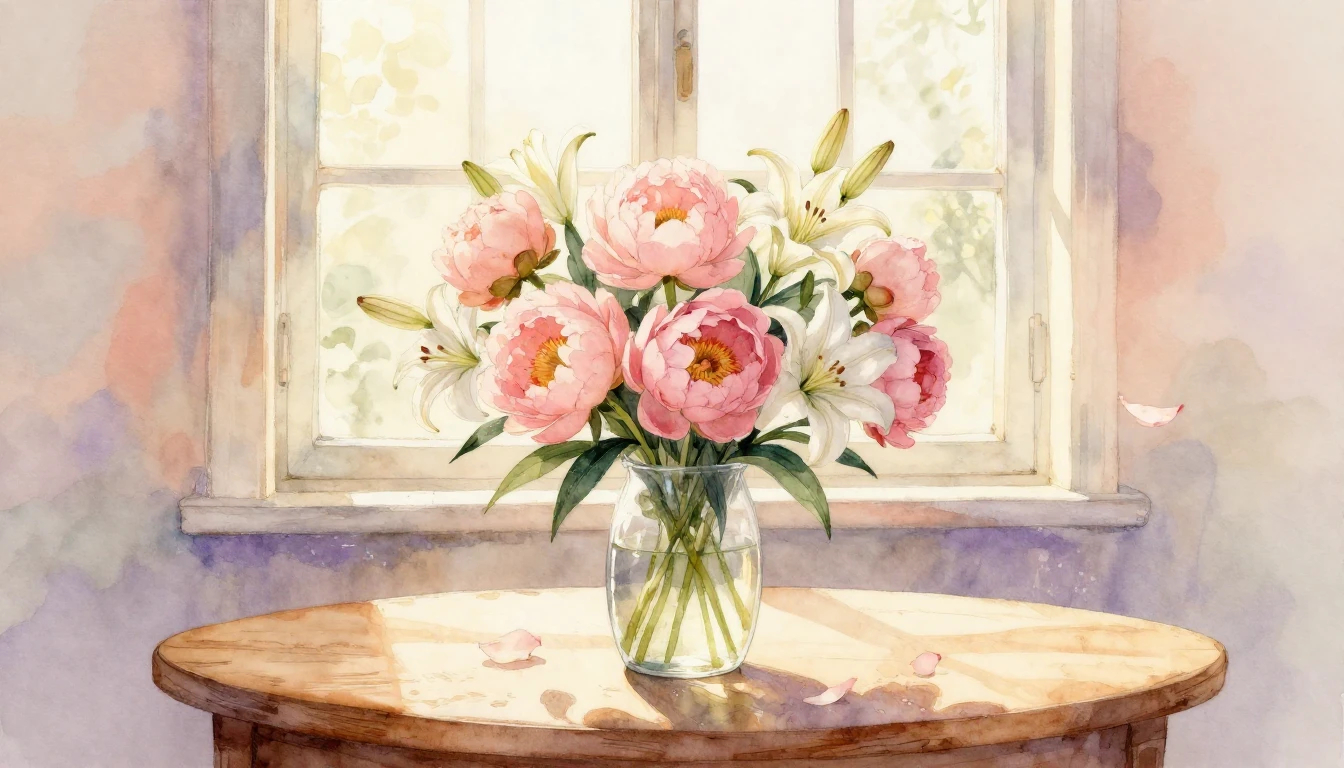 A heart-touching watercolor illustration depicting a warm an...