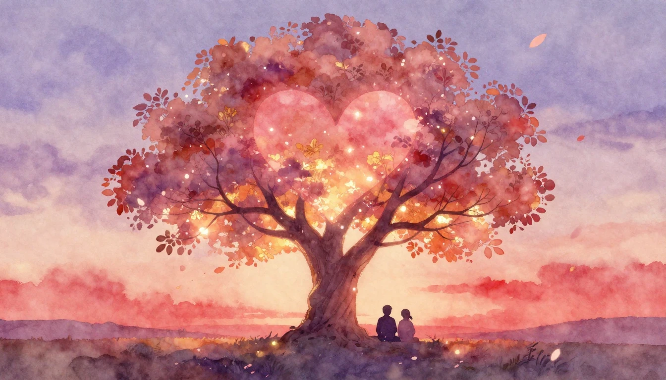 A soft and dreamy watercolor illustration depicting a serene...