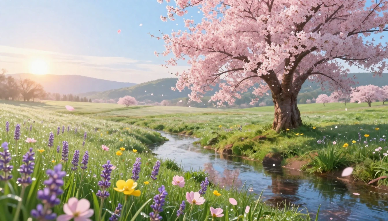 A breathtaking spring landscape capturing the essence of reb...