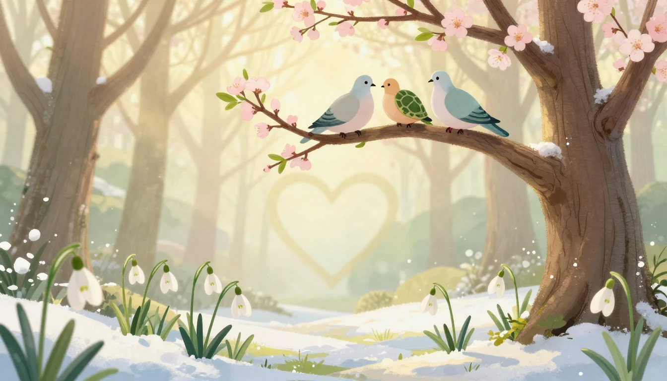 A romantic and soft illustration depicting the essence of Dr...