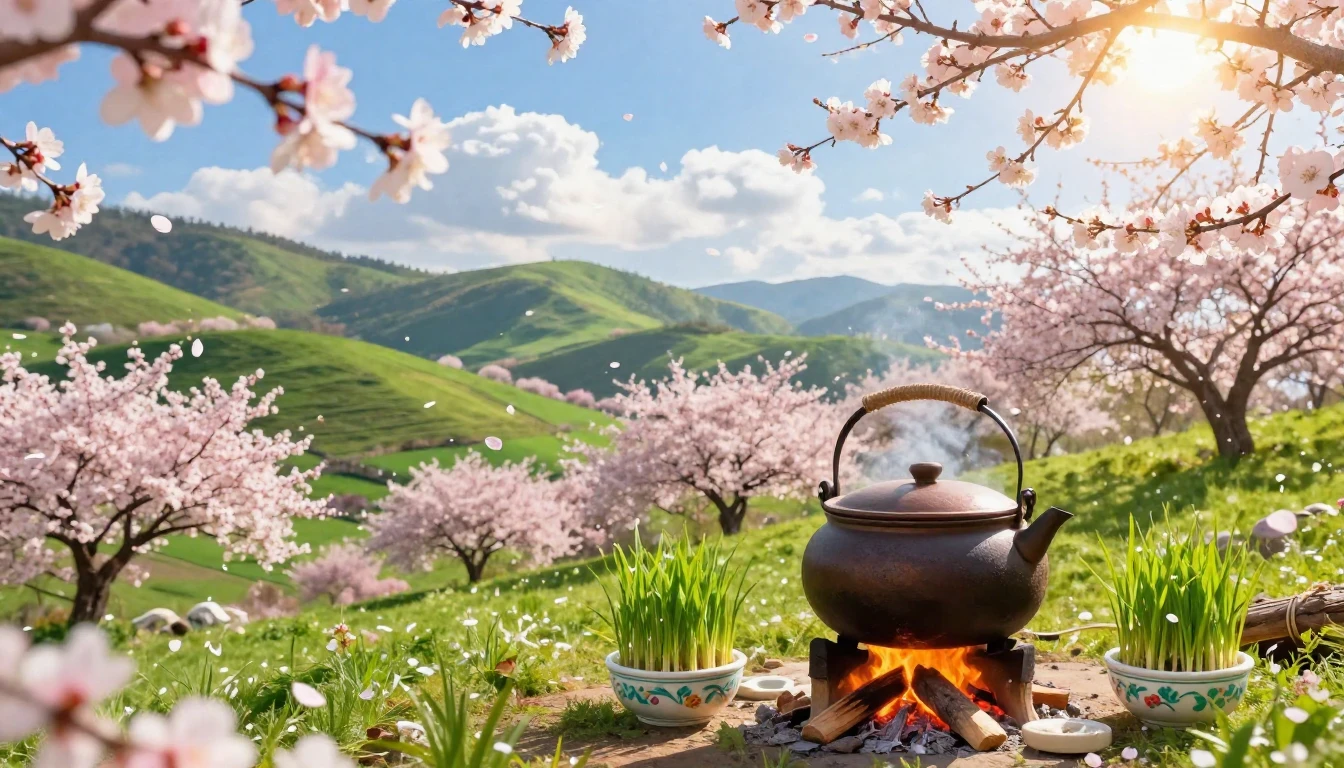 A beautiful spring landscape celebrating the arrival of the ...