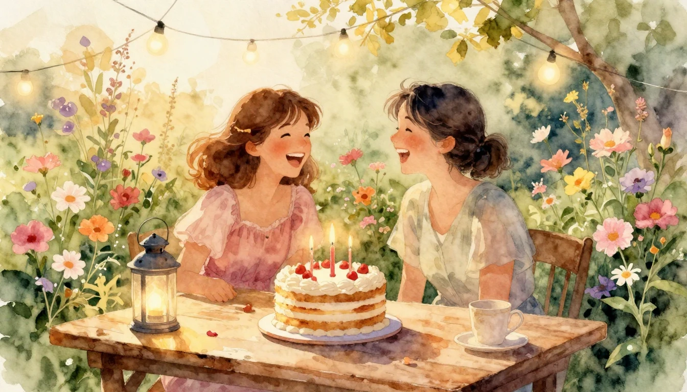 A warm and inviting watercolor painting capturing a moment o...