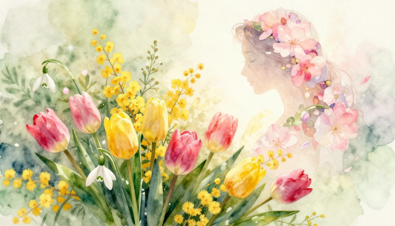 A soft and dreamy watercolor painting celebrating Internatio...