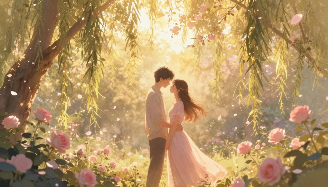 An ethereal and romantic illustration capturing the essence ...