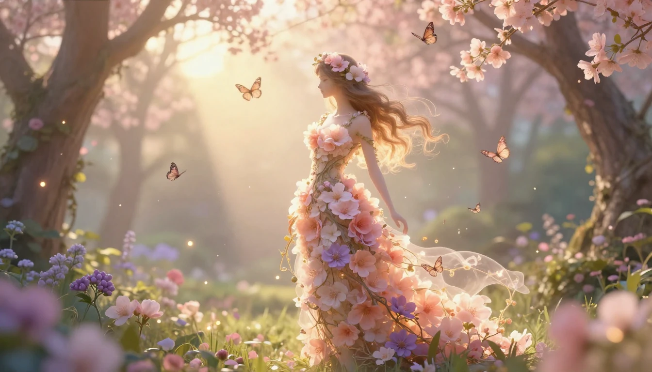 A delicate and beautiful silhouette of a female figure made ...