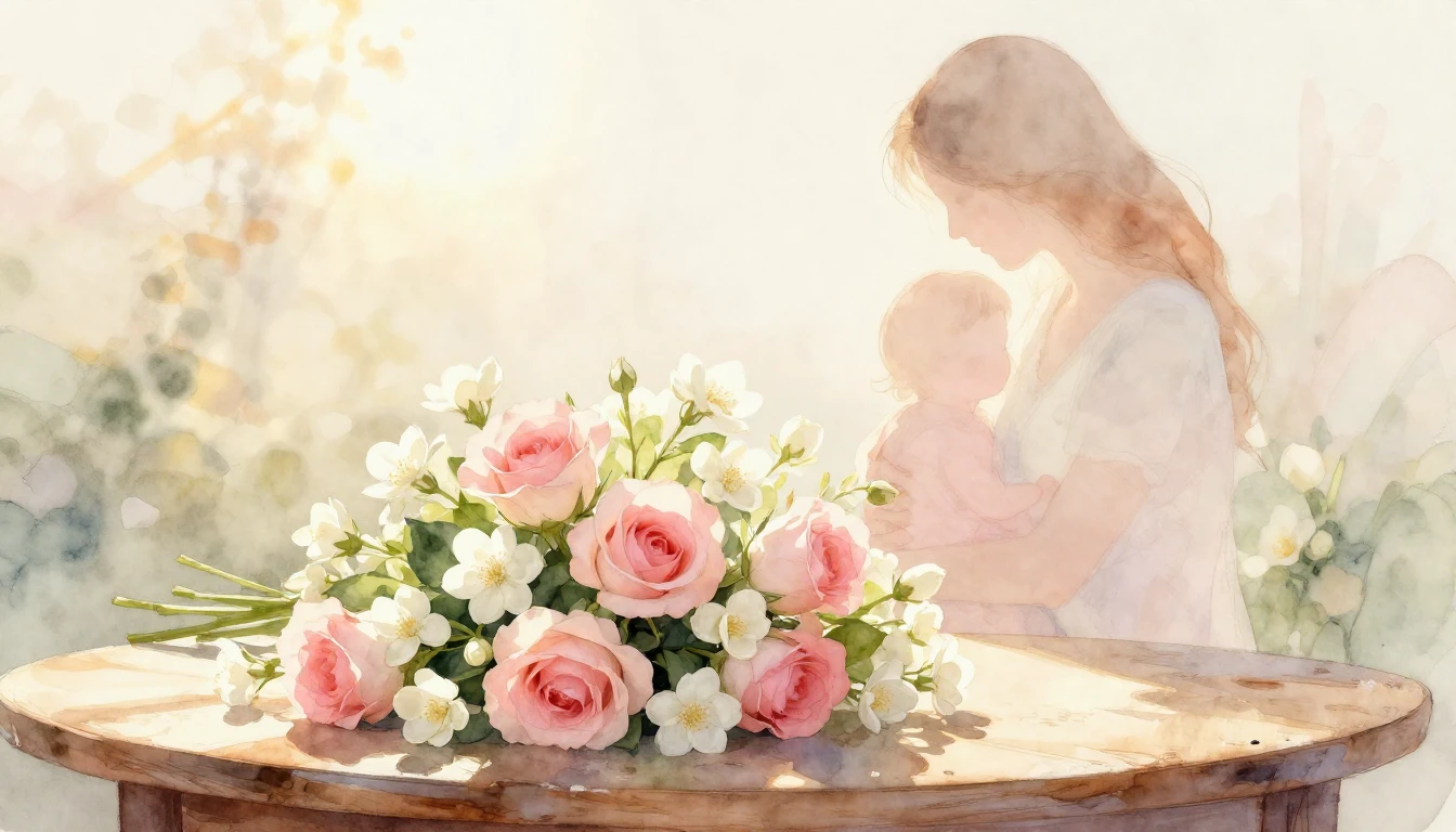 A soft and dreamy watercolor illustration symbolizing eterna...