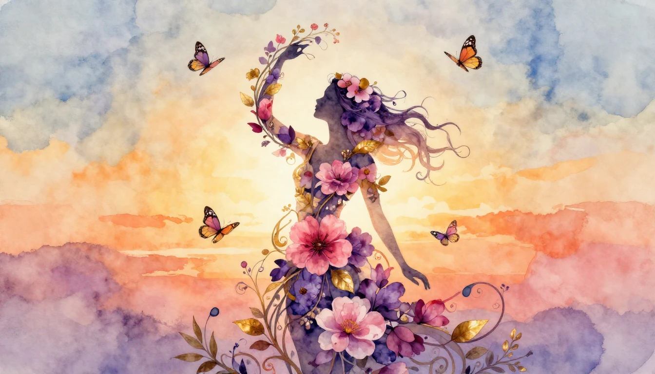 A whimsical and artistic watercolor painting representing th...