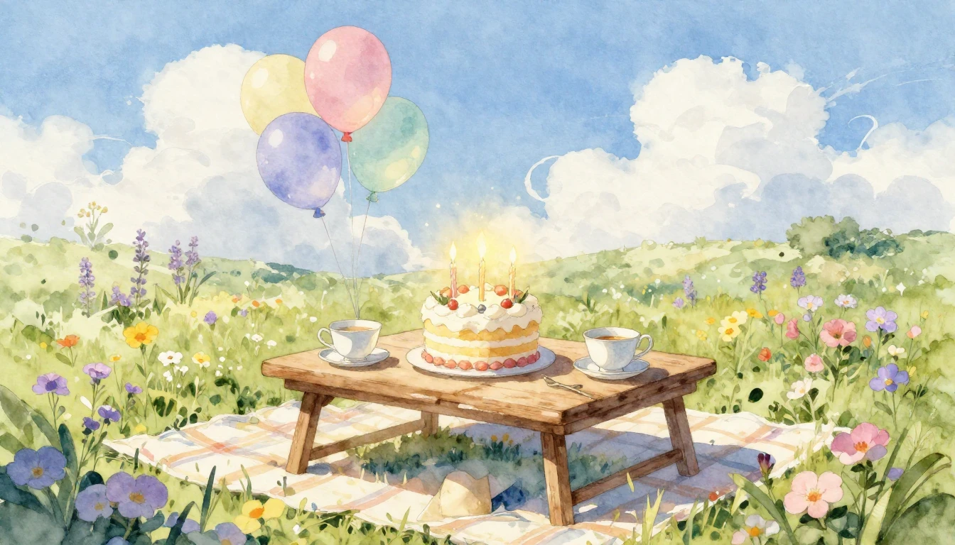 A soft and dreamy watercolor illustration symbolizing everla...