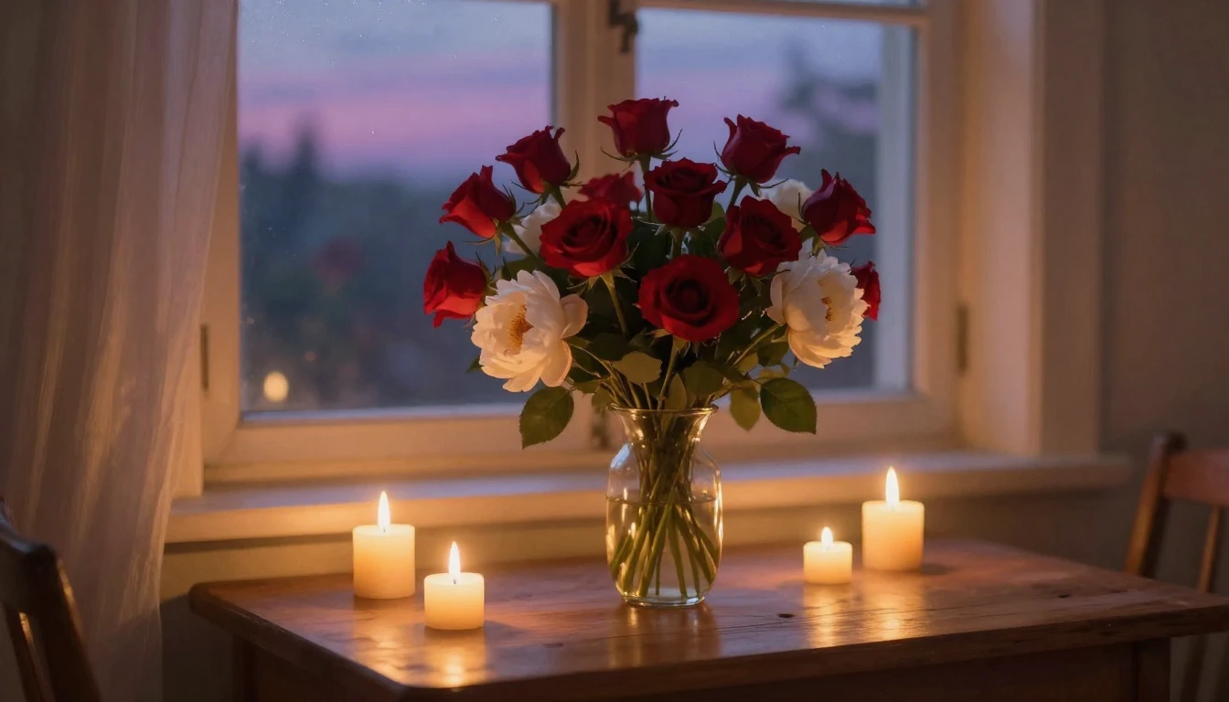 A breathtakingly romantic scene in a soft, ethereal atmosphe...