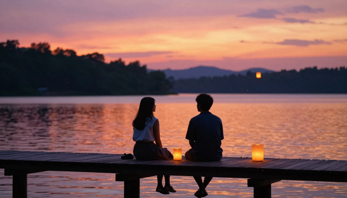 A heartwarming and atmospheric scene depicting two close fri...