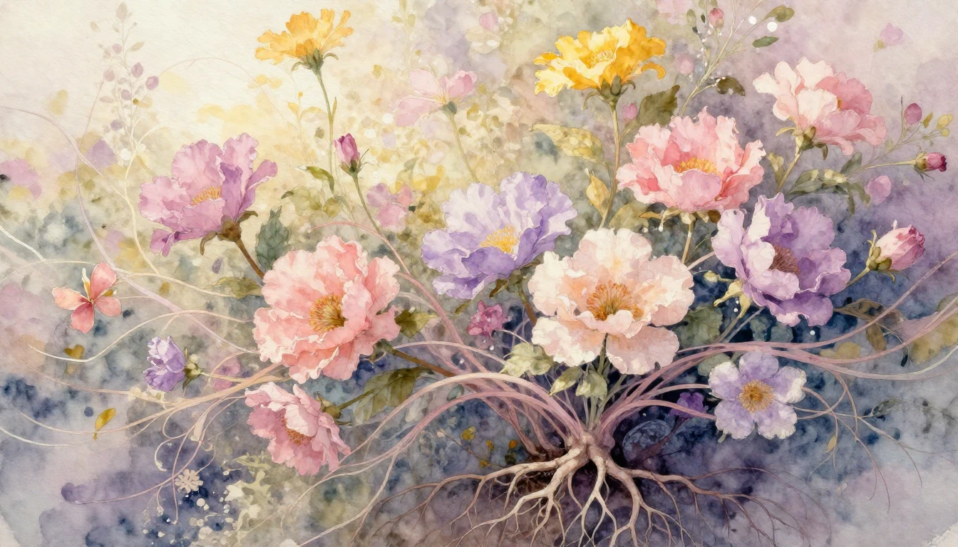 A beautiful and ethereal watercolor painting symbolizing fem...