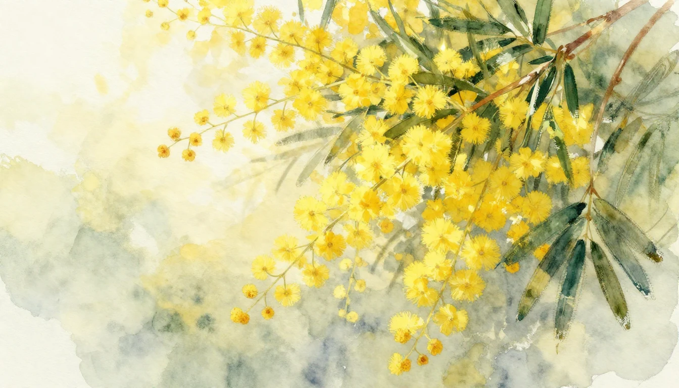 A delicate and artistic watercolor painting featuring a lush...