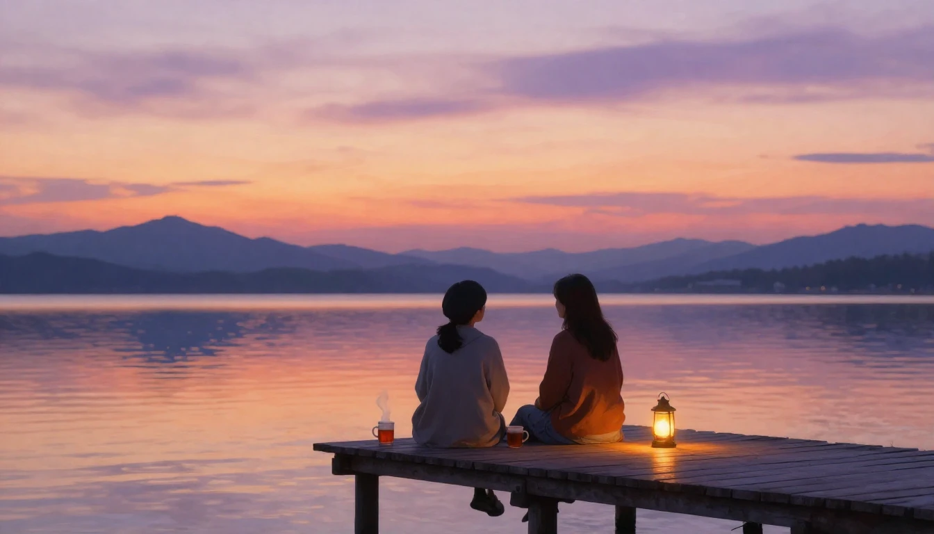 A cozy, heartwarming scene capturing the essence of a deep f...