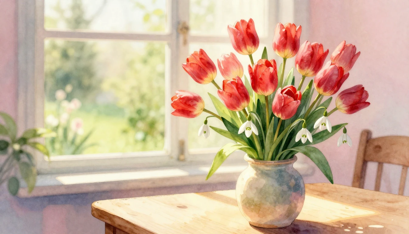 A soft and dreamy watercolor illustration symbolizing mother...