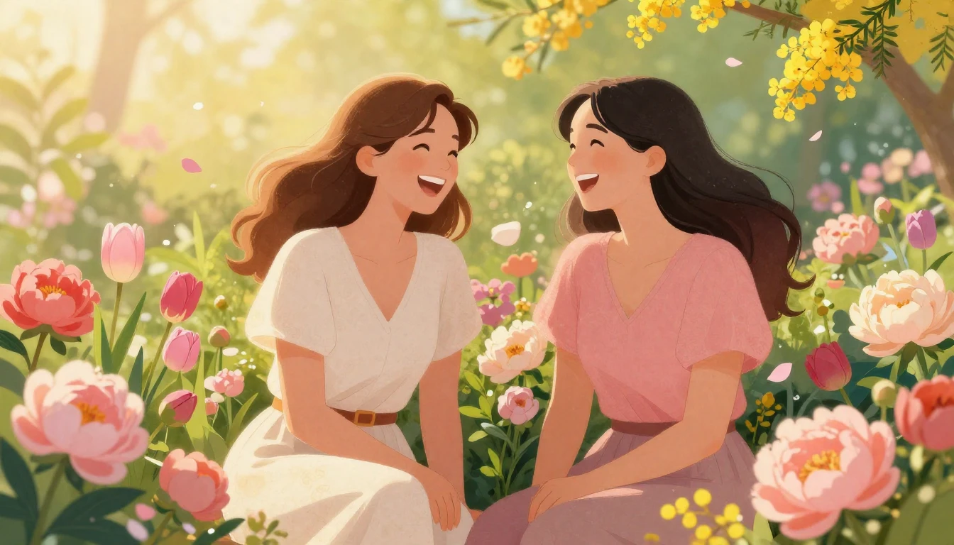 A heartwarming and vibrant illustration celebrating female f...