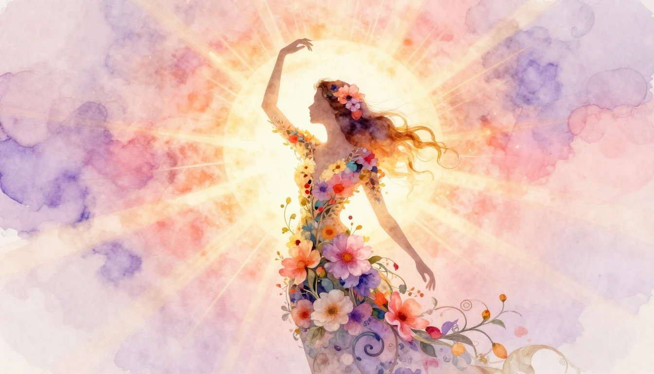 A soft and ethereal watercolor painting symbolizing female s...