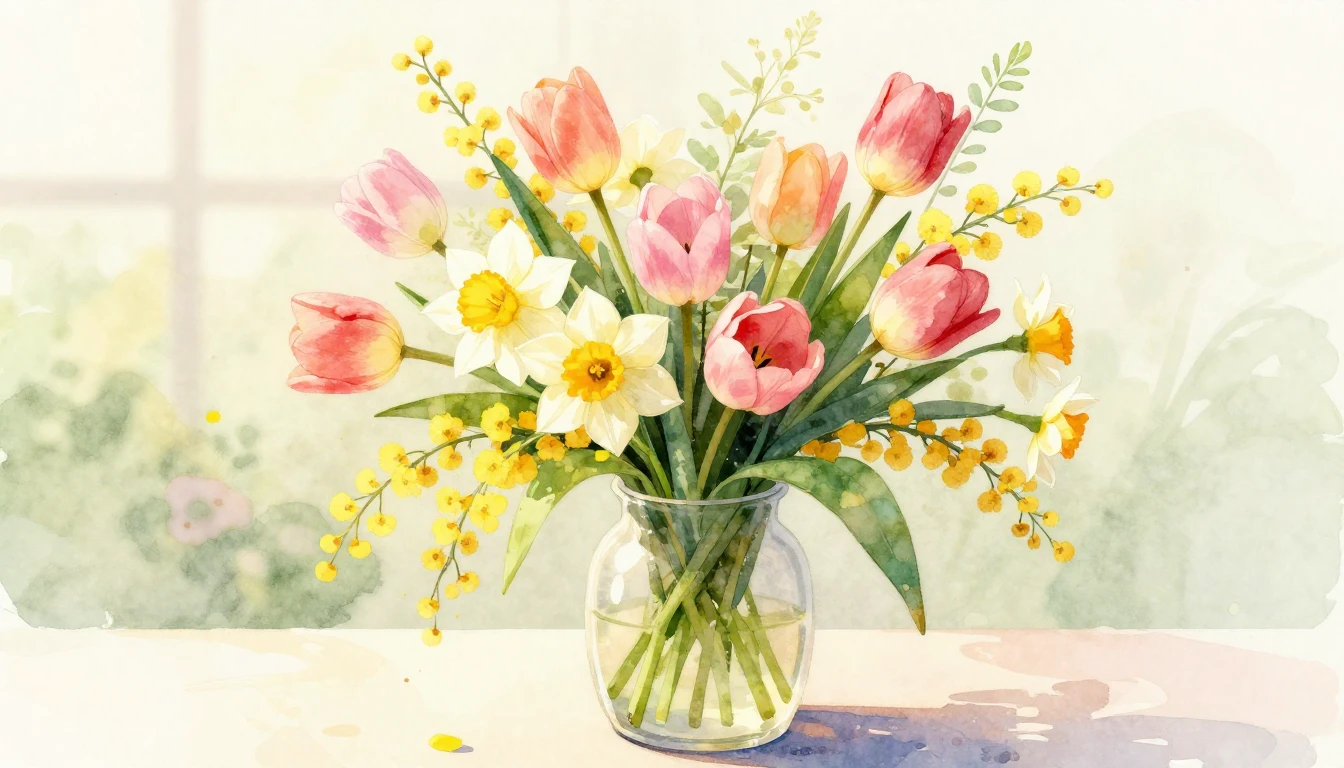 A delicate and artistic watercolor illustration celebrating ...