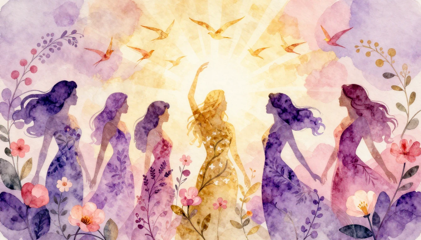 A dreamy and uplifting watercolor illustration celebrating I...
