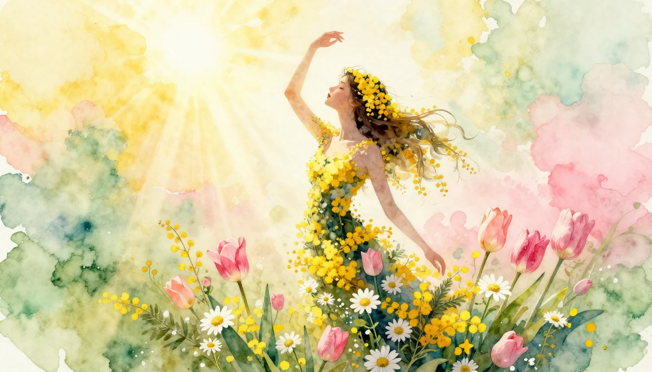 An artistic watercolor painting depicting the graceful silho...