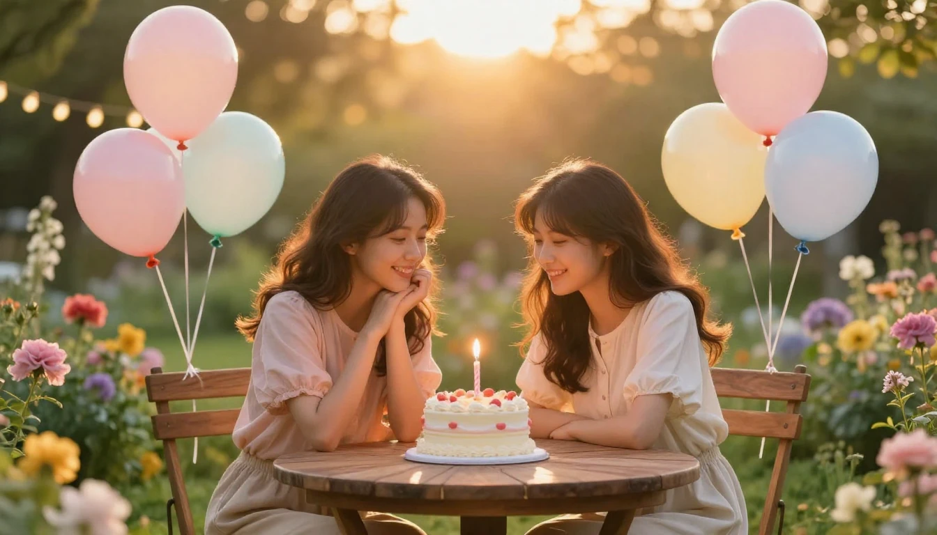 A heartwarming scene of two close friends sitting together i...