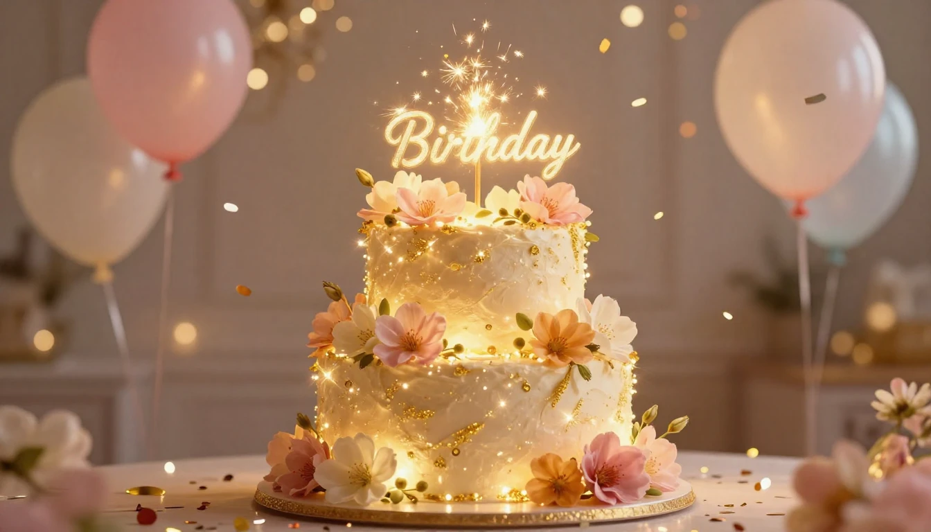 A magnificent festive scene featuring a large, glowing birth...