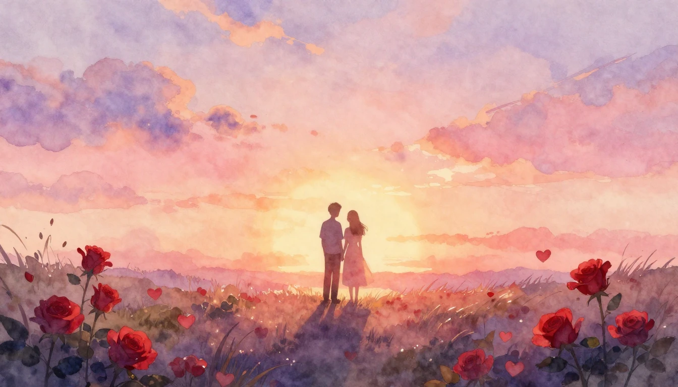 A soft and dreamy watercolor painting depicting the essence ...