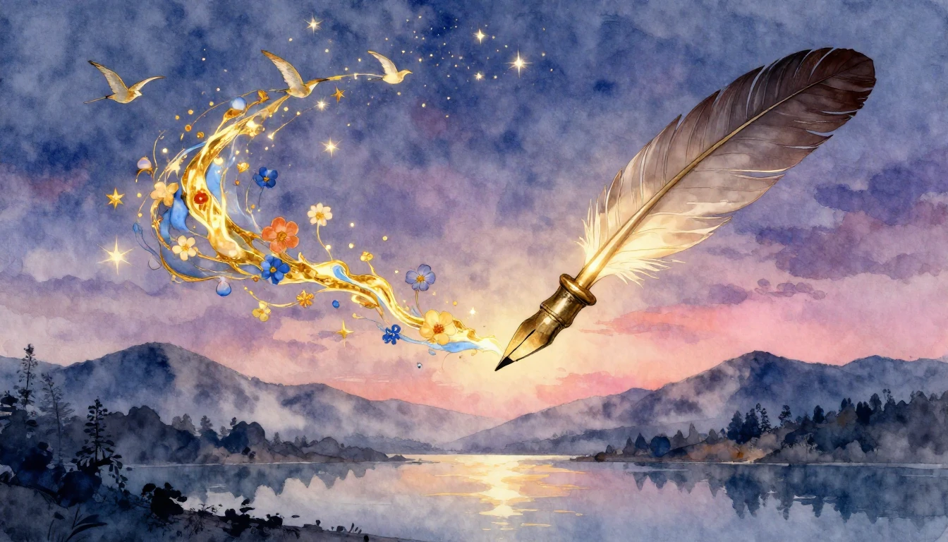 A soft and expressive watercolor illustration featuring a gi...