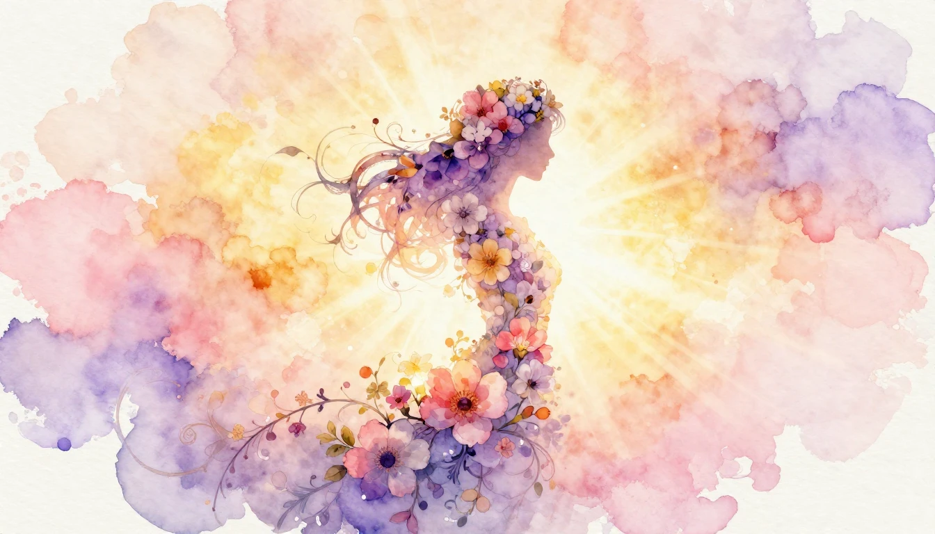 A beautiful, ethereal watercolor illustration celebrating In...
