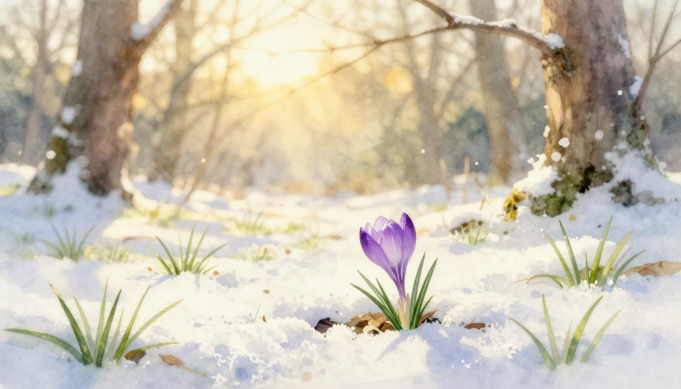 A soft and ethereal watercolor painting depicting the very f...