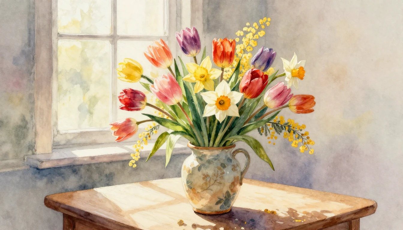 A beautiful and heartwarming watercolor painting representin...