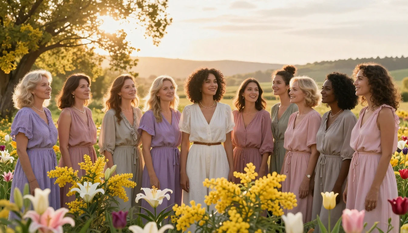 A breathtaking scene featuring a diverse group of women from...