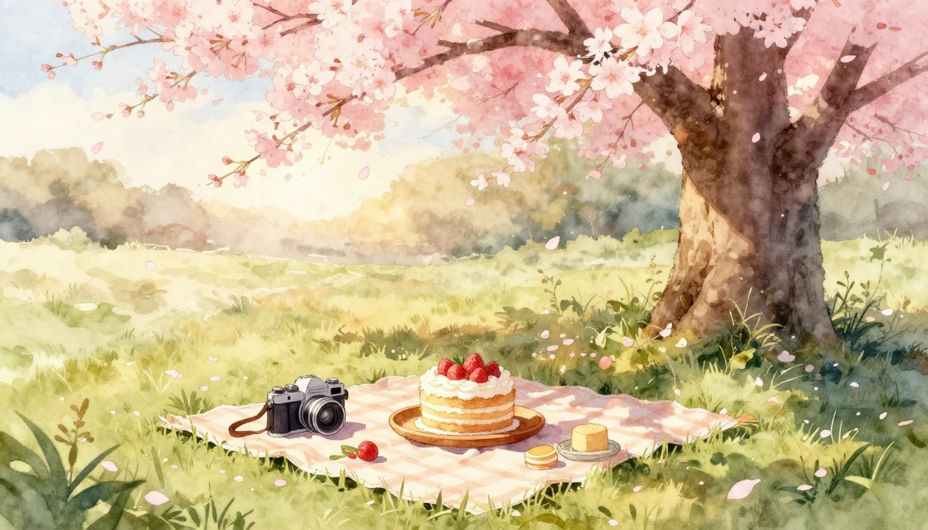 A dreamy and warm watercolor illustration depicting an invit...