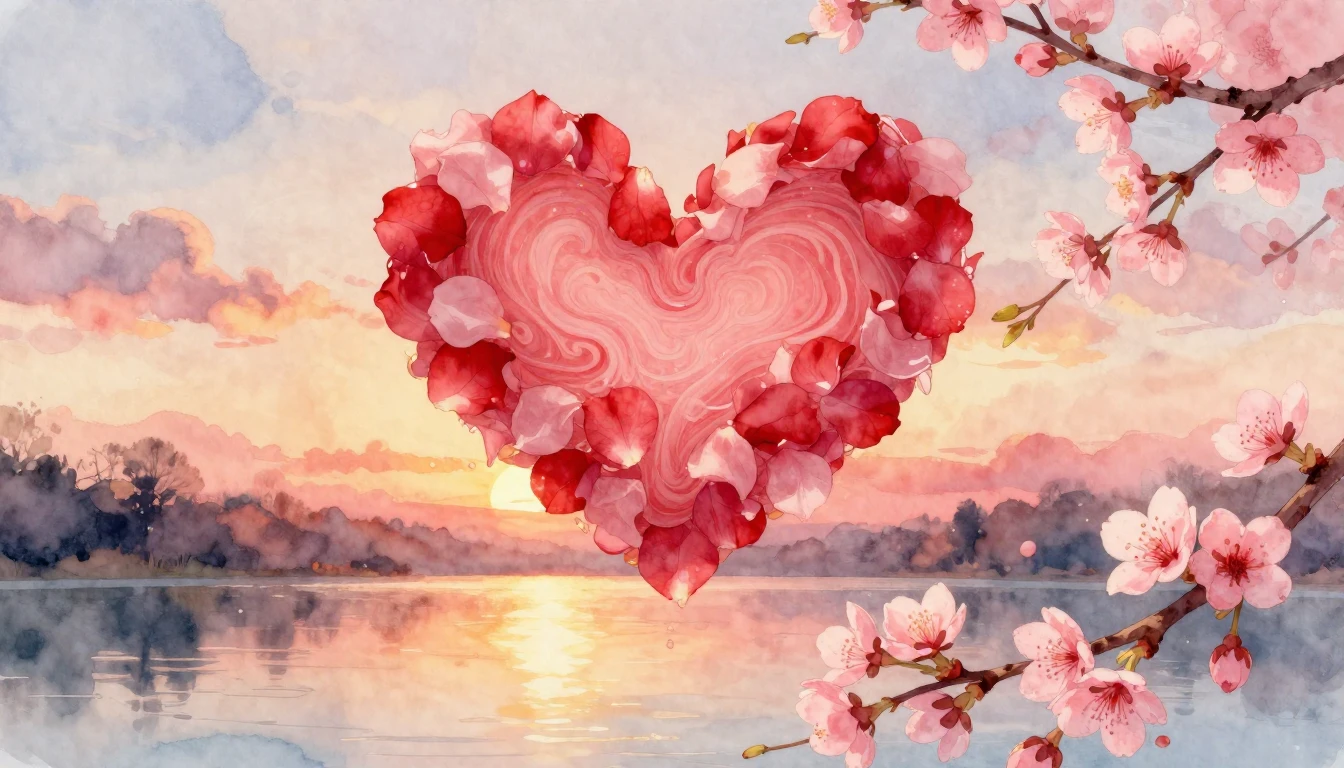 A whimsical watercolor illustration featuring a large, glowi...