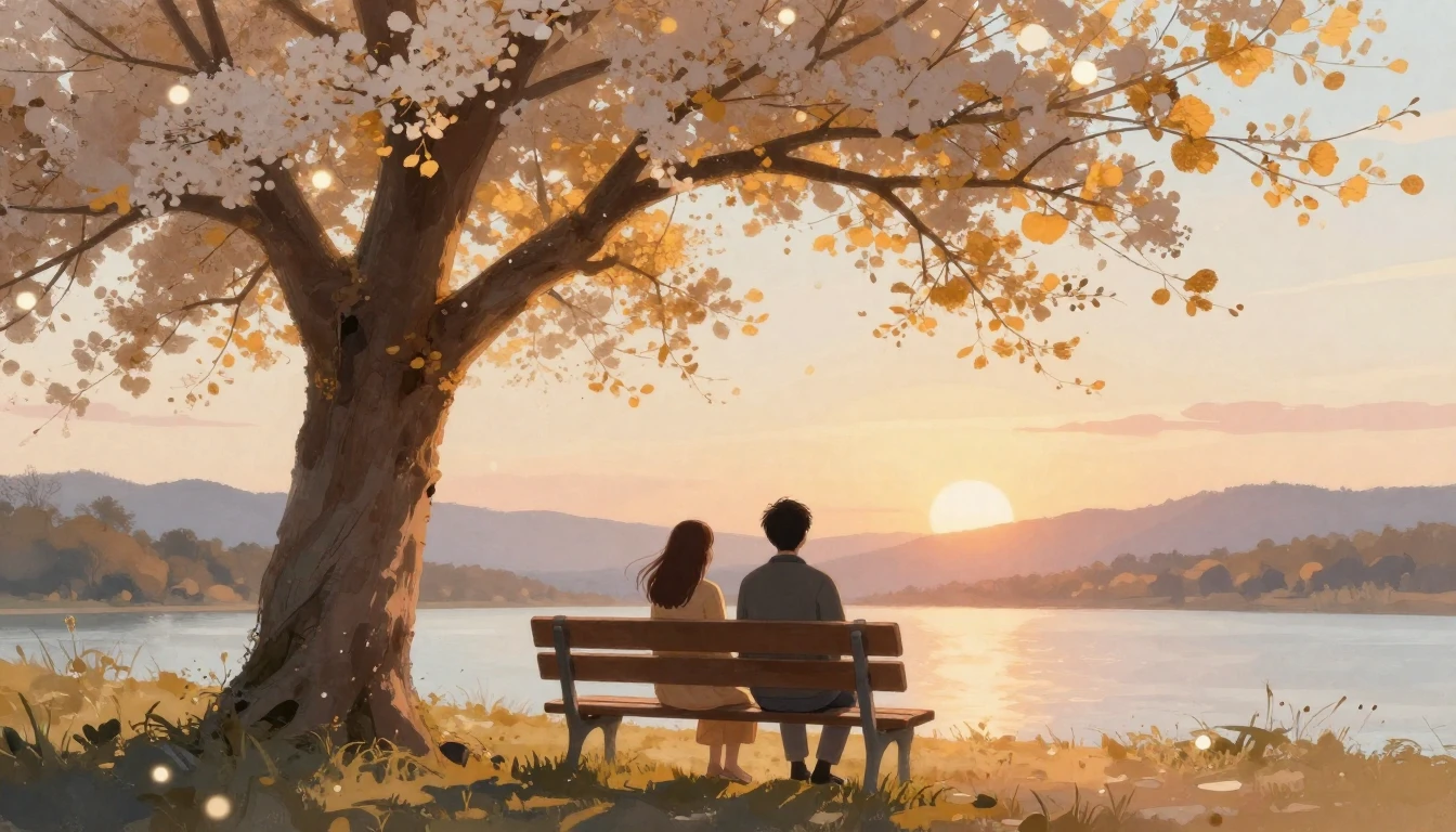 A heartwarming and cozy scene depicting two figures sitting ...
