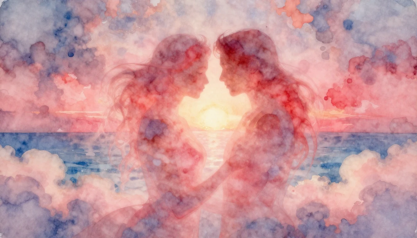 A dreamy and ethereal watercolor painting depicting the conc...