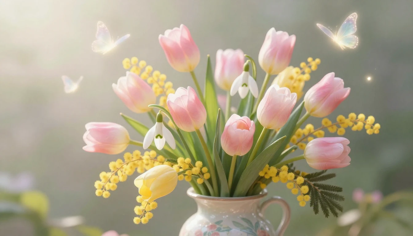 A beautiful spring composition symbolizing feminine energy a...