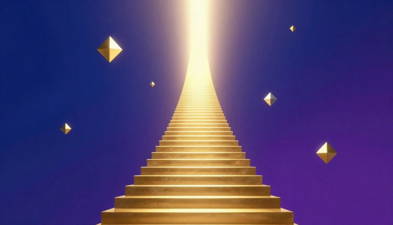 A conceptual digital art illustration depicting a golden sta...