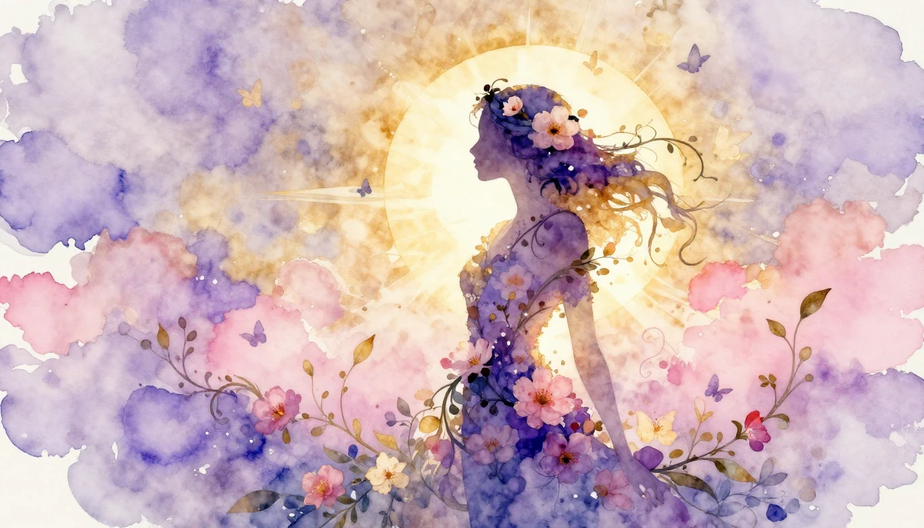 A conceptual and ethereal watercolor painting symbolizing In...