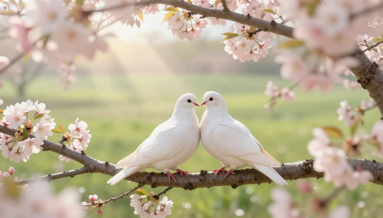 A soft, romantic spring scene illustrating the spirit of Dra...