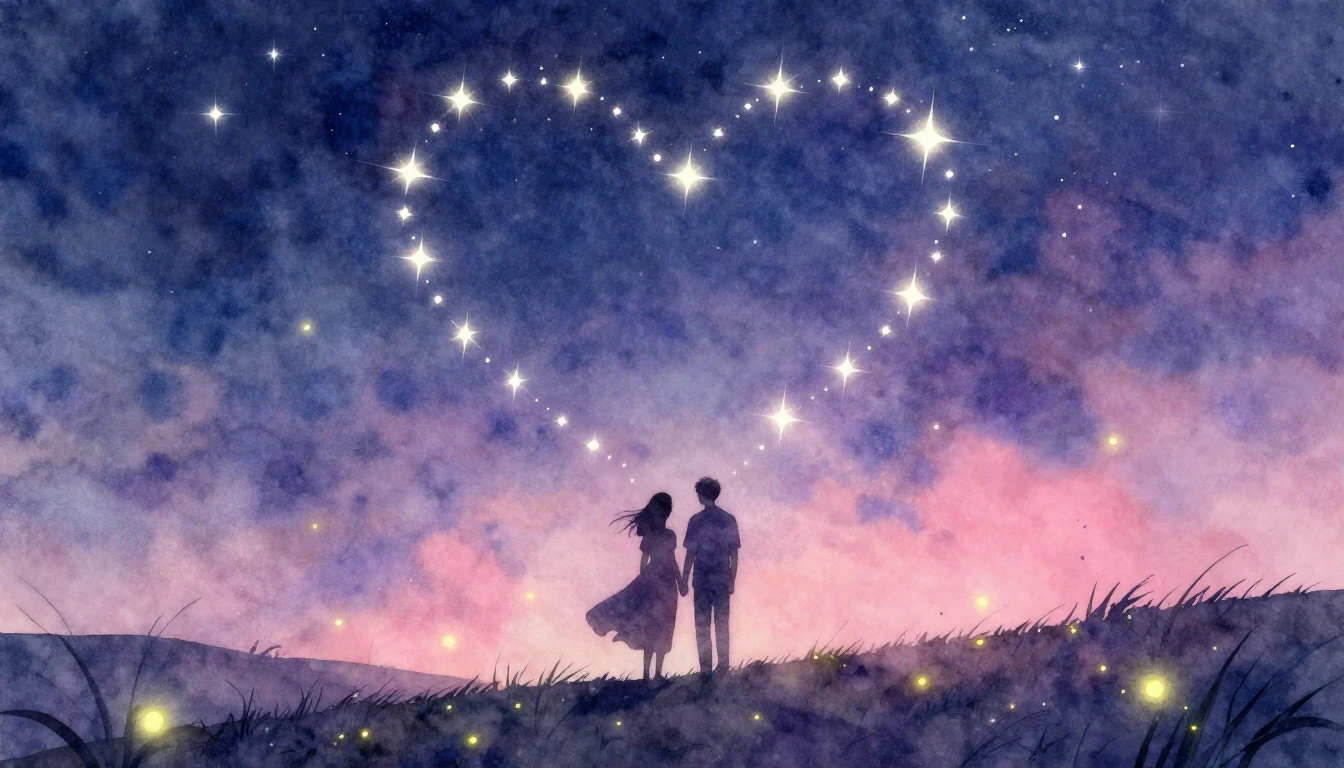 A romantic and dreamy watercolor illustration representing e...